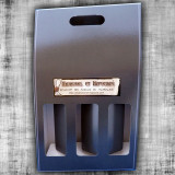 Empty black gift box for 3 bottles with carrying handle