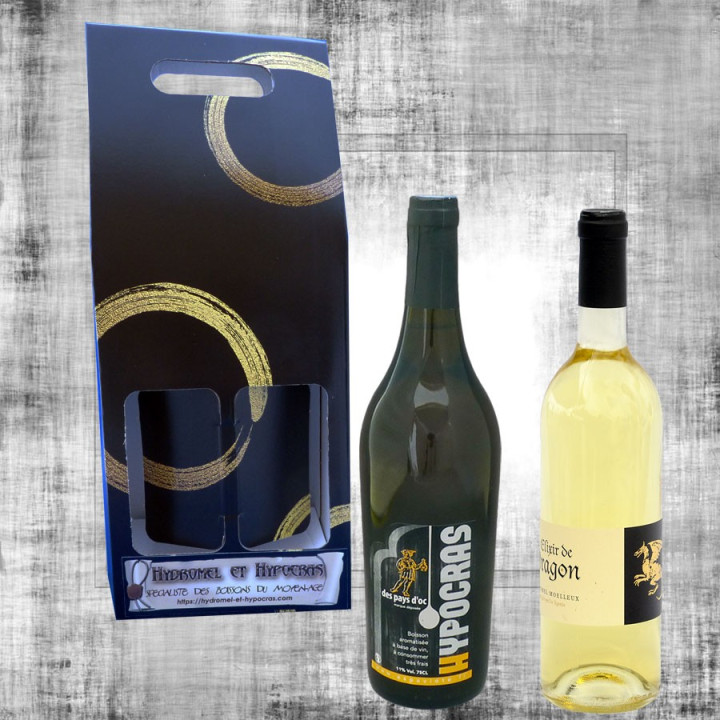 Coffret cadeau Hypocras blanc et  Hydromel 75cl