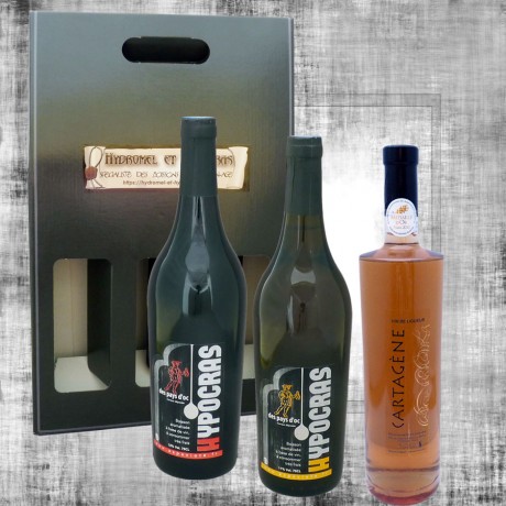 Coffret Hypocras blanc et rouge et Cartagène 75cl