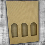 Empty sienna-coloured canelé box for 3 bottles 25/30cl
