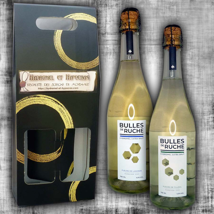 Gift box 2 bulles de Ruche Extra Brut Lavande et Tilleul 75cl