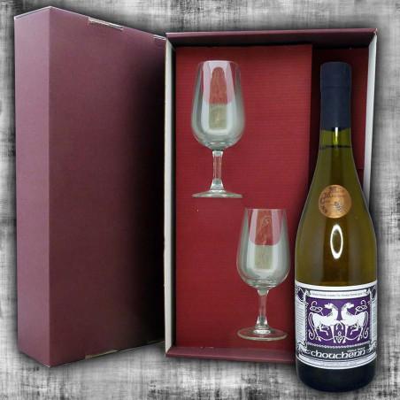 Gift box Chouchen Vieux Doux 75cl and 2 tasting glasses