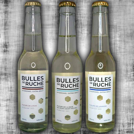 Lot de 3 Fleur de bulle 27.5cl 4.5% Vol : Lavande, Litchi et Baie du Mont Saint-Michel