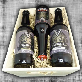 Wooden gift basket 3x33cl Mead Valhalla : Aesir - Freyja - Tradicional