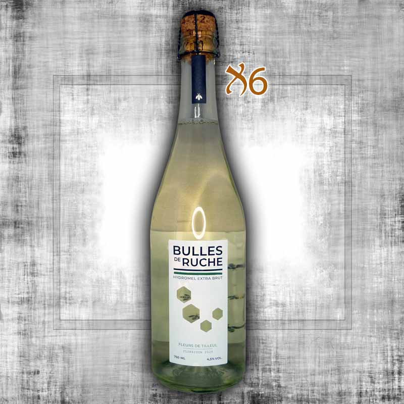 Batch of 6 Fleurs de tilleul extra brut sparkling meads 75cl 4.5% Vol