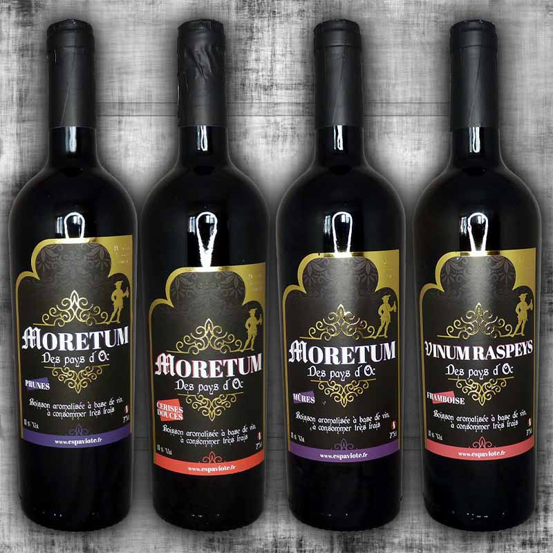 Lot de 4 vins médiévaux aux Fruits - 75cl 11%Vol