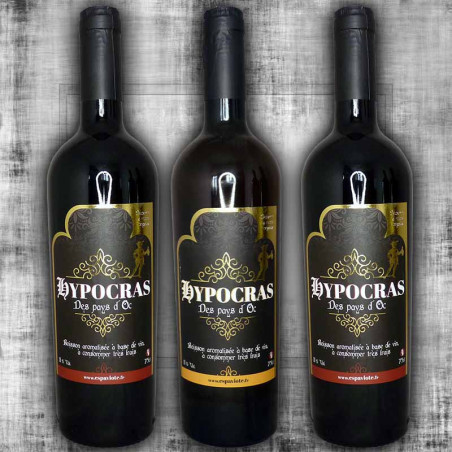 Lot de 2 hypocras rouge et un blanc 75cl