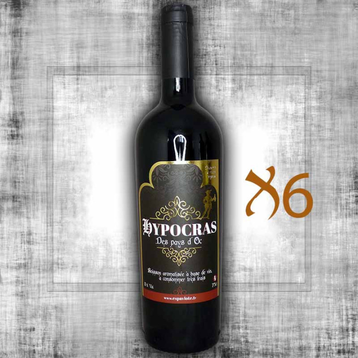 Lot de 6 hypocras rouge 75cl