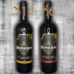 Big set of 6 red hypocras and 12 white 75cl