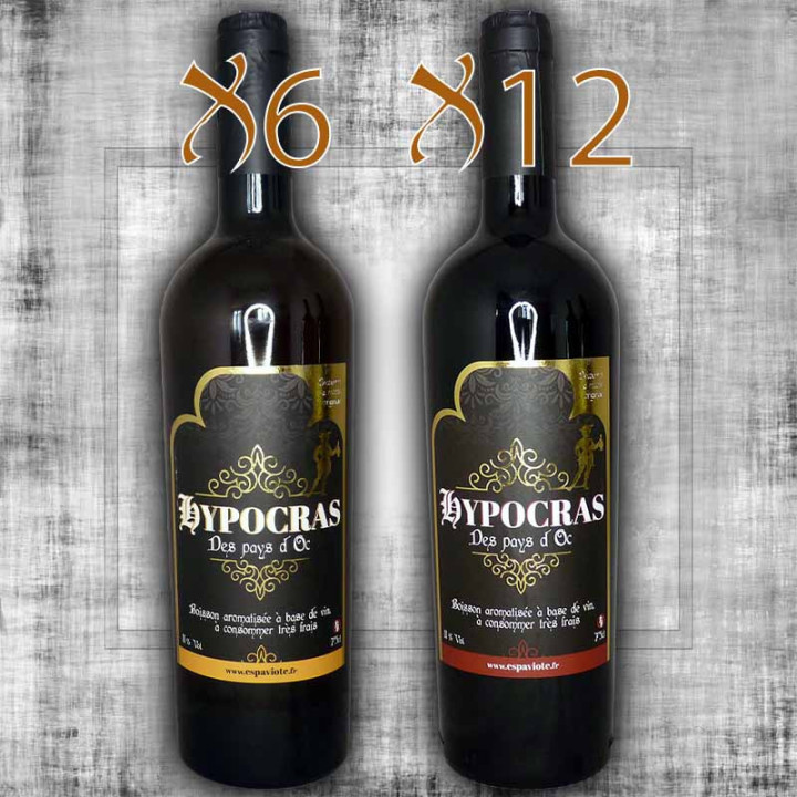 Big set of 12 red hypocras and 6 white 75cl