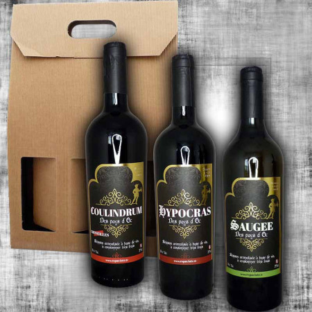 Coffret Hypocras blanc, Coulindrum et Saugée 75cl