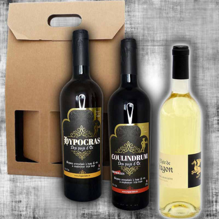 Coffret Hypocras blanc, Elixir de Dragon et Coulindrum 75cl