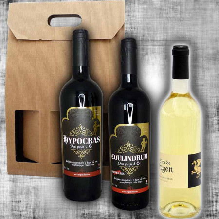 Gift box red Hypocras, mead Elixir de Dragon and Coulindrum