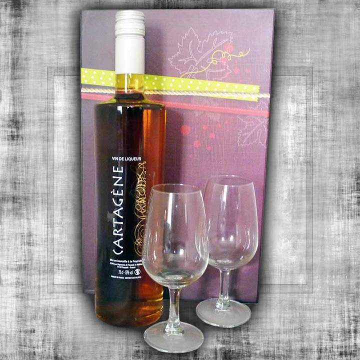 Coffret Cartagène et ses 2 verres à vin de 20 cl