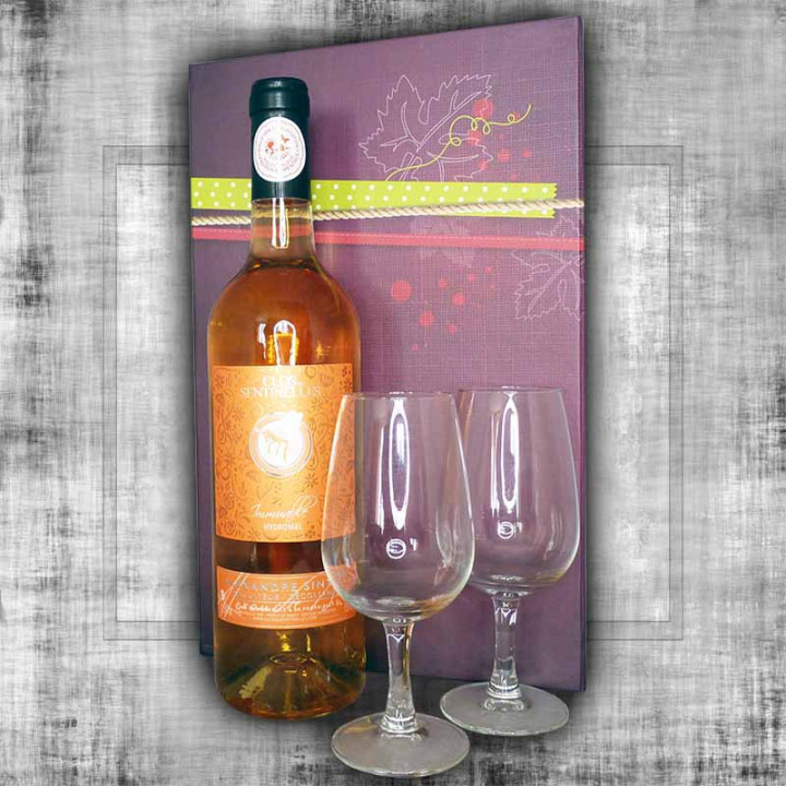 Coffret Hydromel Immuable et ses 2 verres à vin de 20 cl