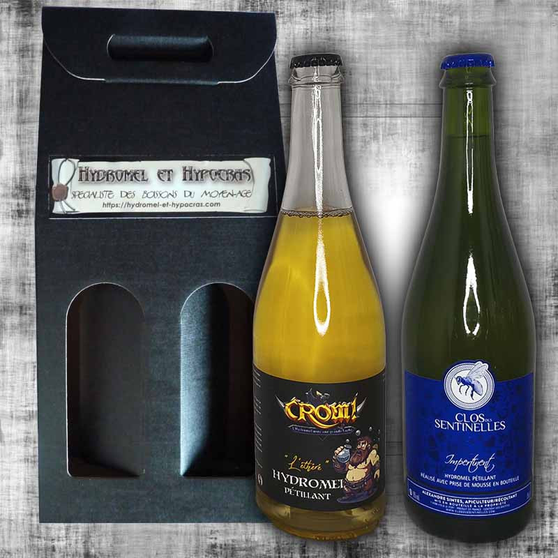 Coffret cadeau 2 bouteilles  hydromels pétillants
